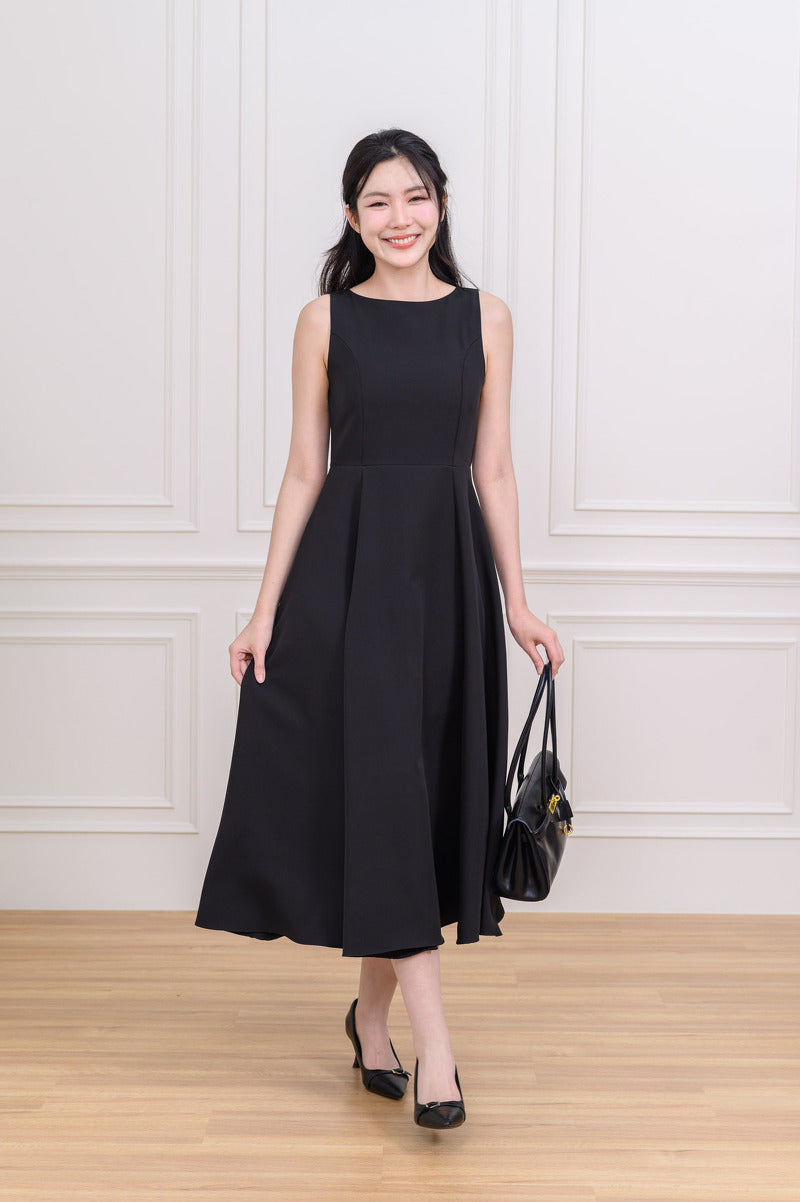 Audrey Dress 背心西裝連身長裙裙- Black 黑色 (CB717)