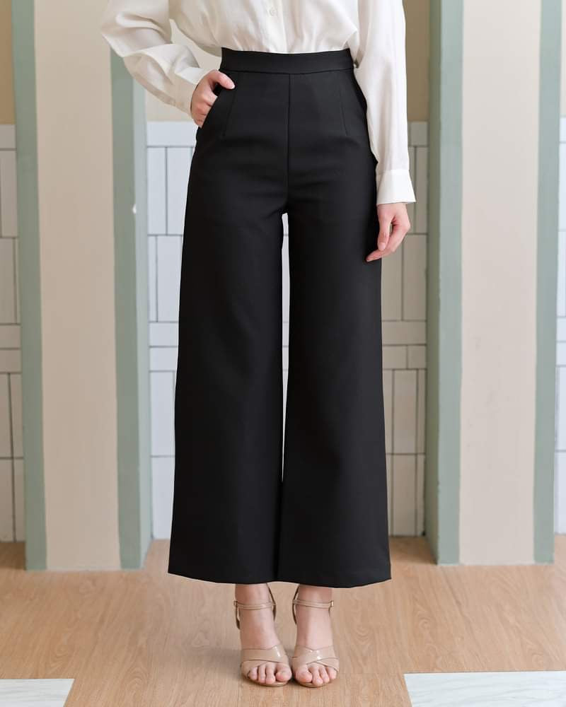<2025 清貨價 - 原價HK$239> Cloud Trousers 純色直腳西裝長褲 - Black 黑色 (CB594)