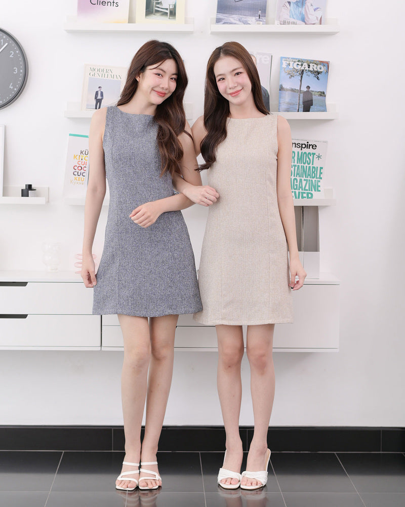 Koa Dress 小香風背心連身裙- Grey 灰色 (CB680)