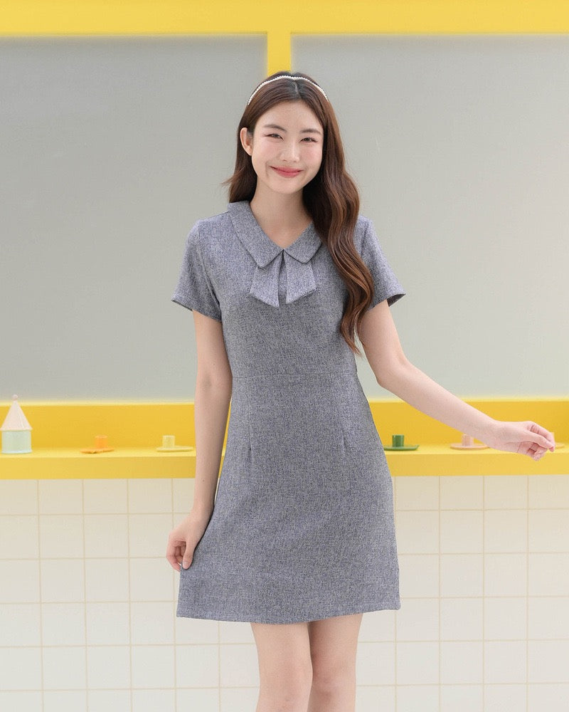 Mina Dress - 小可愛蝴蝶領連身裙- Purple 灰紫色 (CB696)
