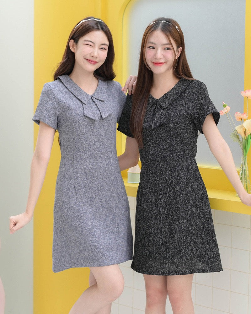 Mina Dress - 小可愛蝴蝶領連身裙- Purple 灰紫色 (CB696)