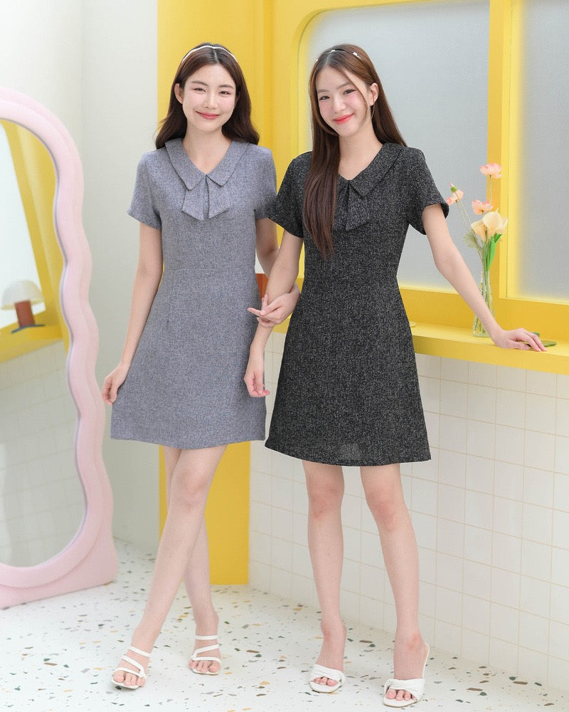 Mina Dress - 小可愛蝴蝶領連身裙- Purple 灰紫色 (CB696)