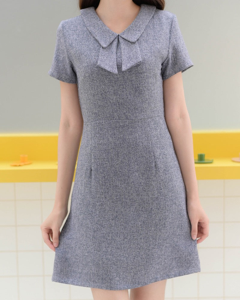 Mina Dress - 小可愛蝴蝶領連身裙- Purple 灰紫色 (CB696)