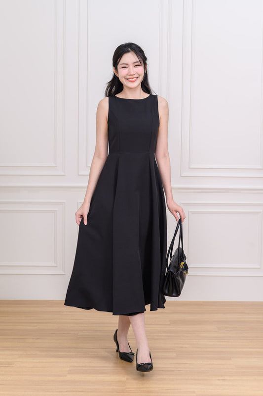 Audrey Dress 背心西裝連身長裙裙-  Black 黑色 (CB717)