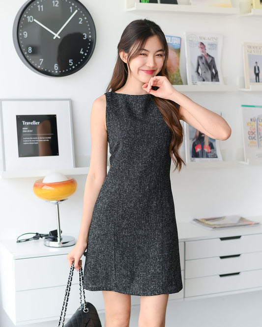 Koa Dress 小香風背心連身裙-  Black 黑色 (CB680)