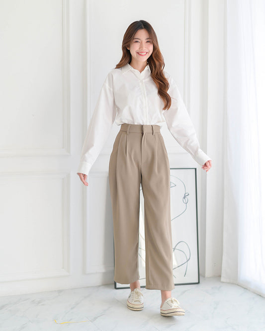 Sunny Trousers 純色輕便涼感長褲 - Brown 淺啡色 (CB595)