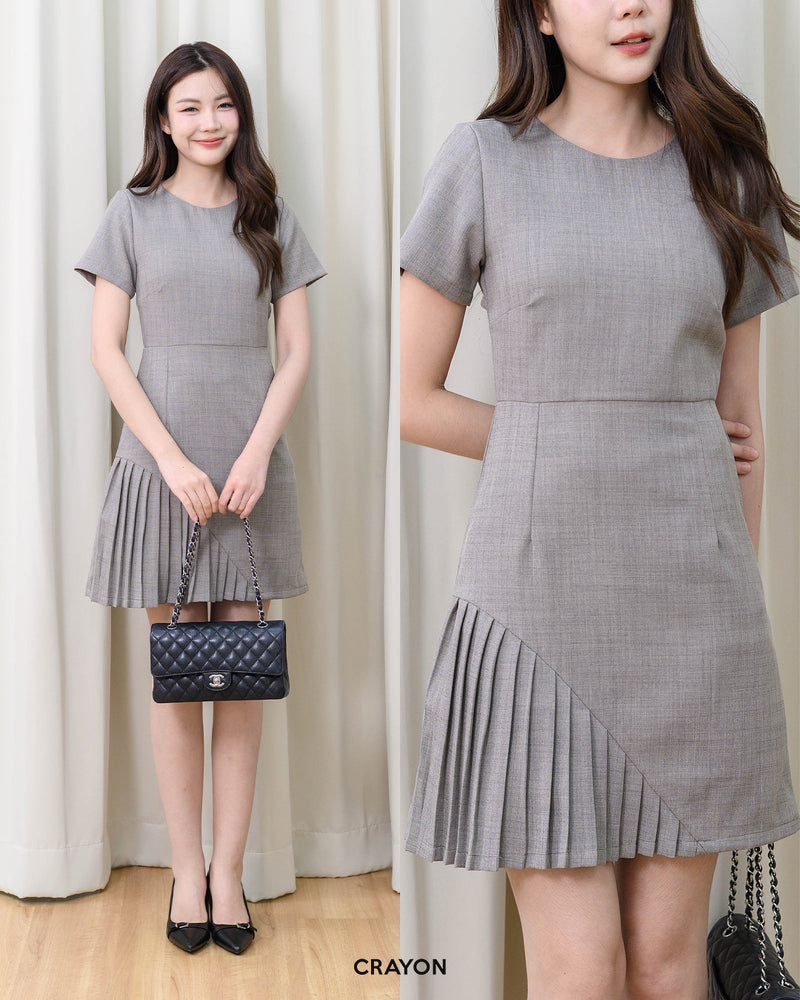 Becka Dress 純身圓領短袖連身裙 (CB718)
