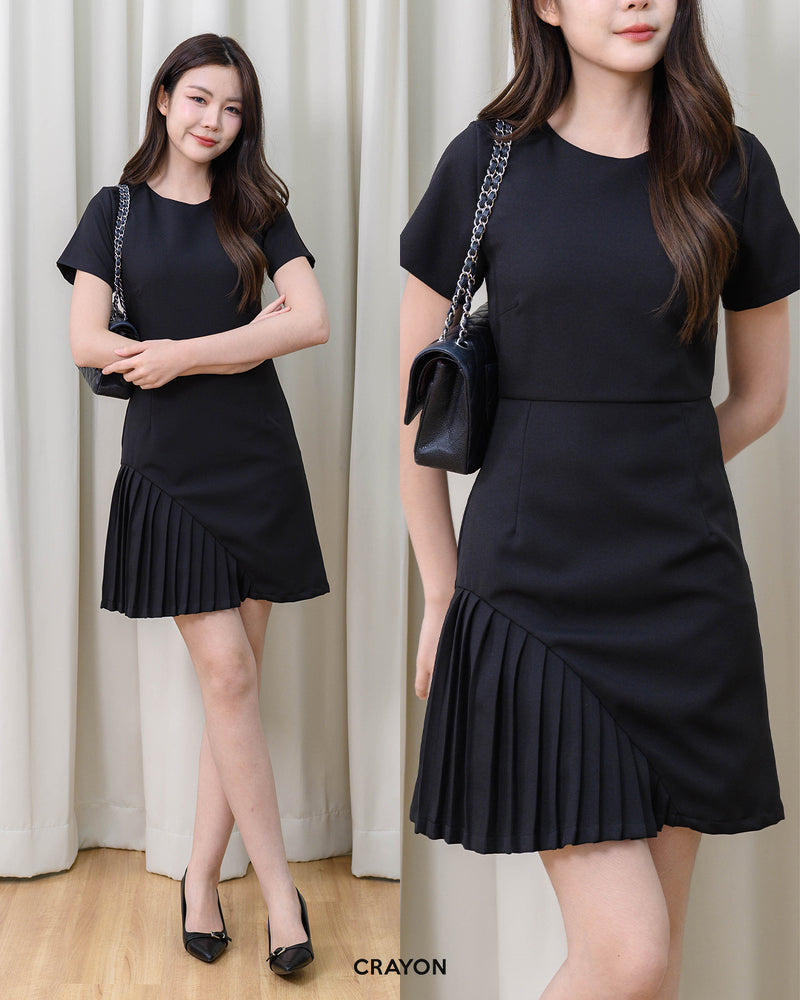 Becka Dress 純身圓領短袖連身裙 (CB718)