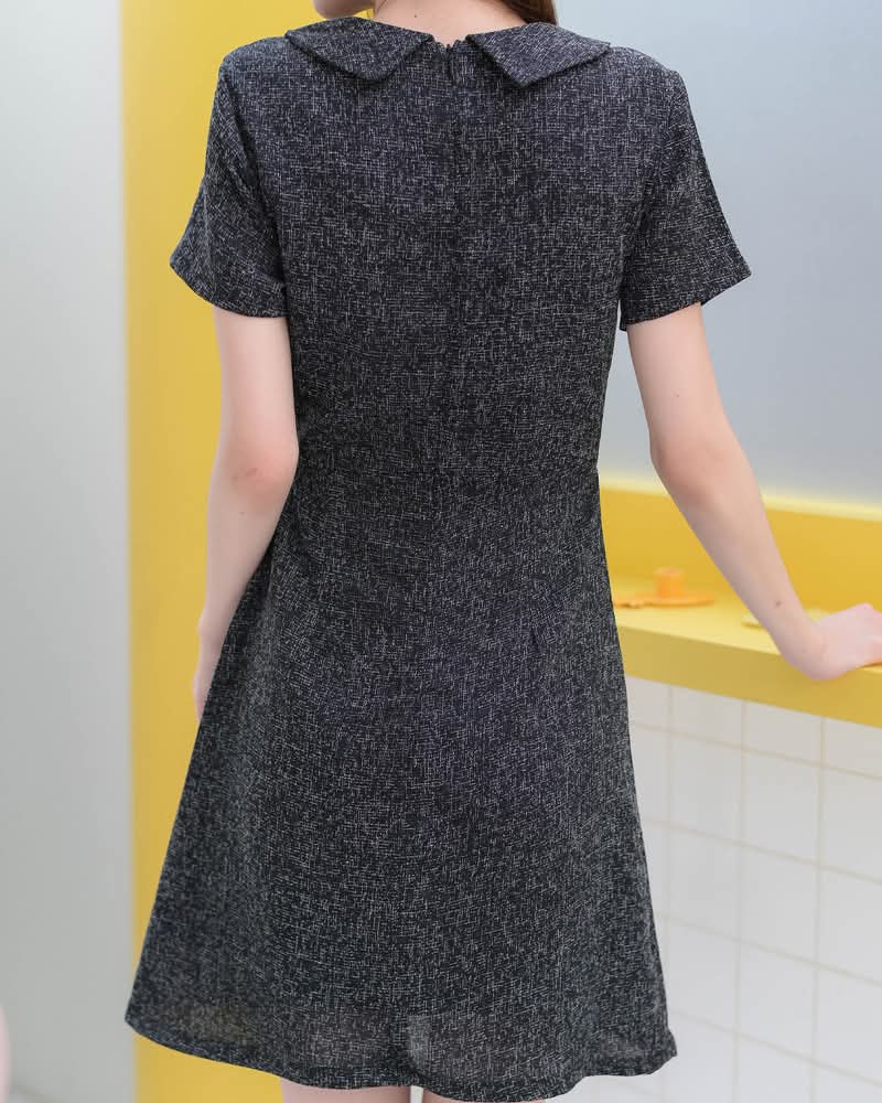 Mina Dress - 小可愛蝴蝶領連身裙- Black 黑色 (CB696)
