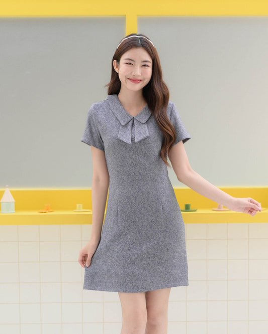 Mina Dress - 小可愛蝴蝶領連身裙- Purple 灰紫色 (CB696)