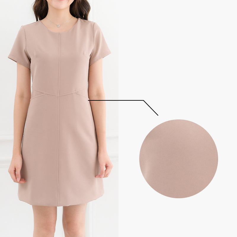 Pocket me Dress 前口袋設計圓領輕便連身裙 - Light Rose Pink 淺玫瑰粉色 (CB544)